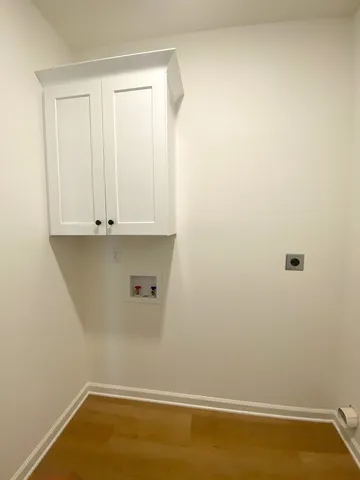 an empty room with a workbench