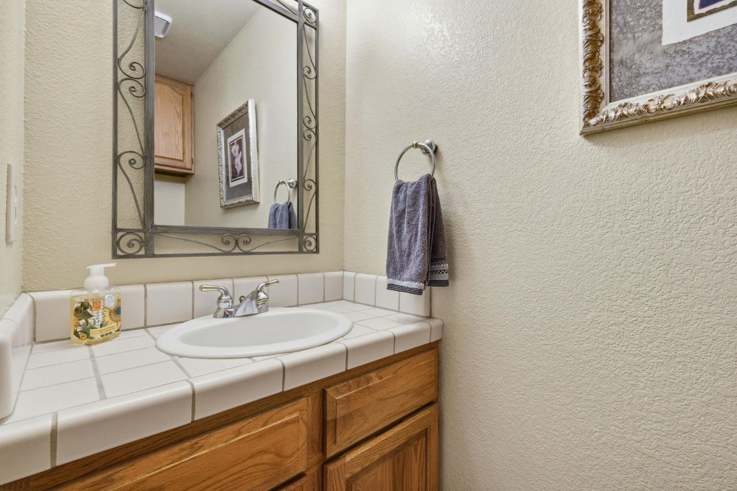 303 Dry Creek Road Aptos, CA 95003 - Photo 29 of 41 a bathroom with a sink and a mirror