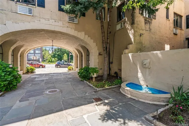 a view of fountain along with road