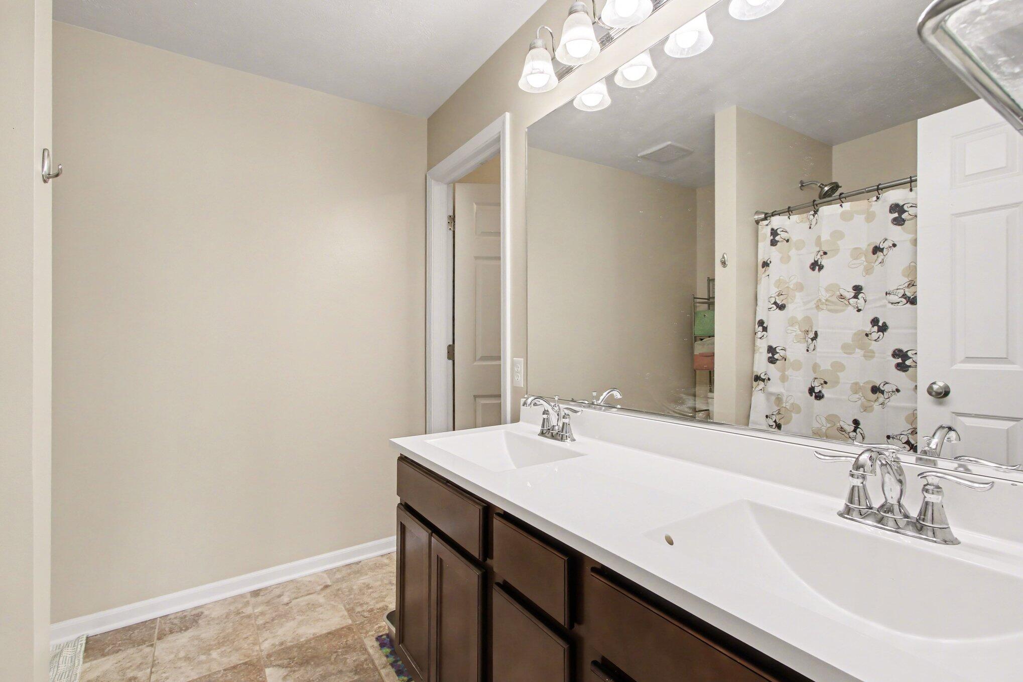 15549 West 101st Place Dyer, IN 46311 - Photo 8 of 14 a bathroom with a sink a mirror and a shower