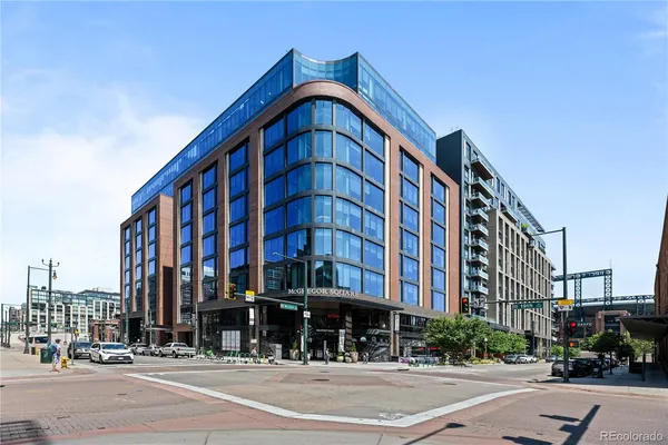 a front view of a building and a street