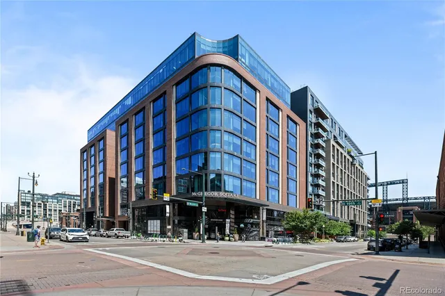 a front view of a building and a street
