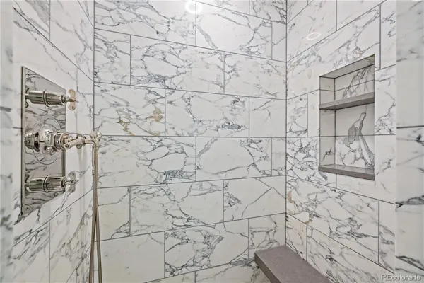a bathroom with shower