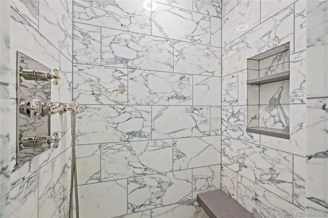 a bathroom with shower