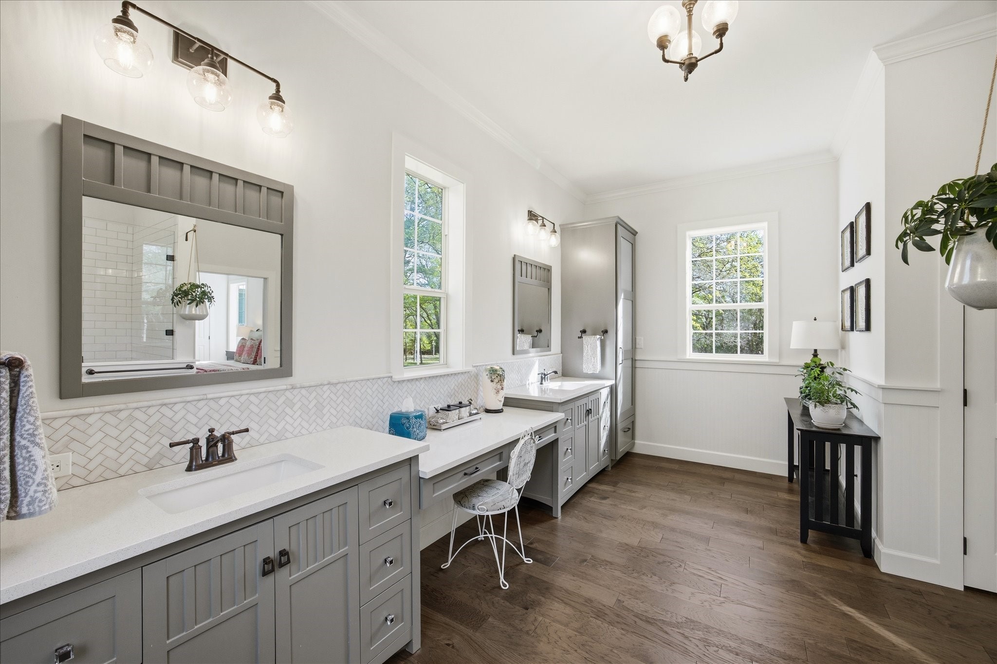 10222 Old Stagecoach Road Chappell Hill, TX 77426 - Photo 18 of 42 a bathroom with a granite countertop sink mirror and a