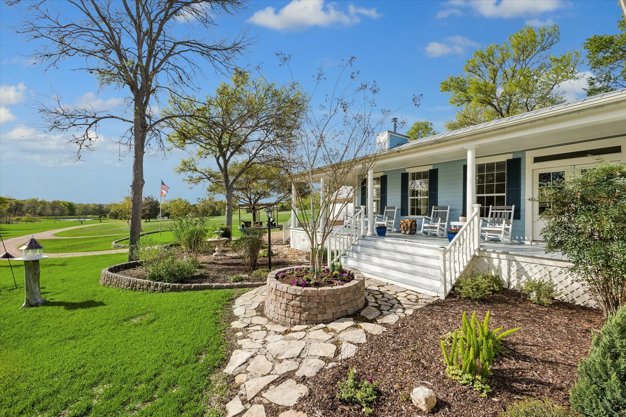 10222 Old Stagecoach Road Chappell Hill, TX 77426 - Photo 31 of 42 a view of a house with backyard and garden