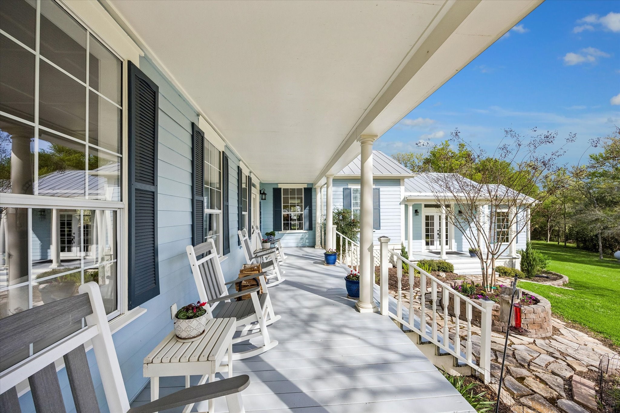 10222 Old Stagecoach Road Chappell Hill, TX 77426 - Photo 32 of 42 a view of a house with backyard porch and sitting area