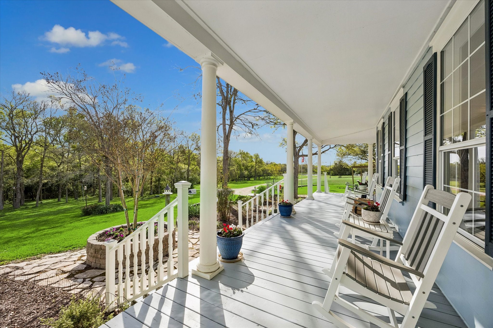 10222 Old Stagecoach Road Chappell Hill, TX 77426 - Photo 4 of 42 a view of balcony with two chairs and a table
