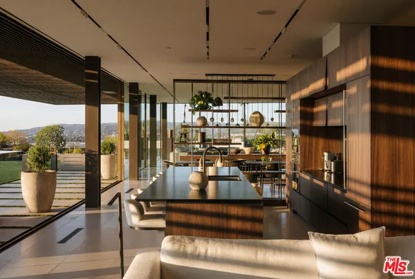 a kitchen with lots of counter top space