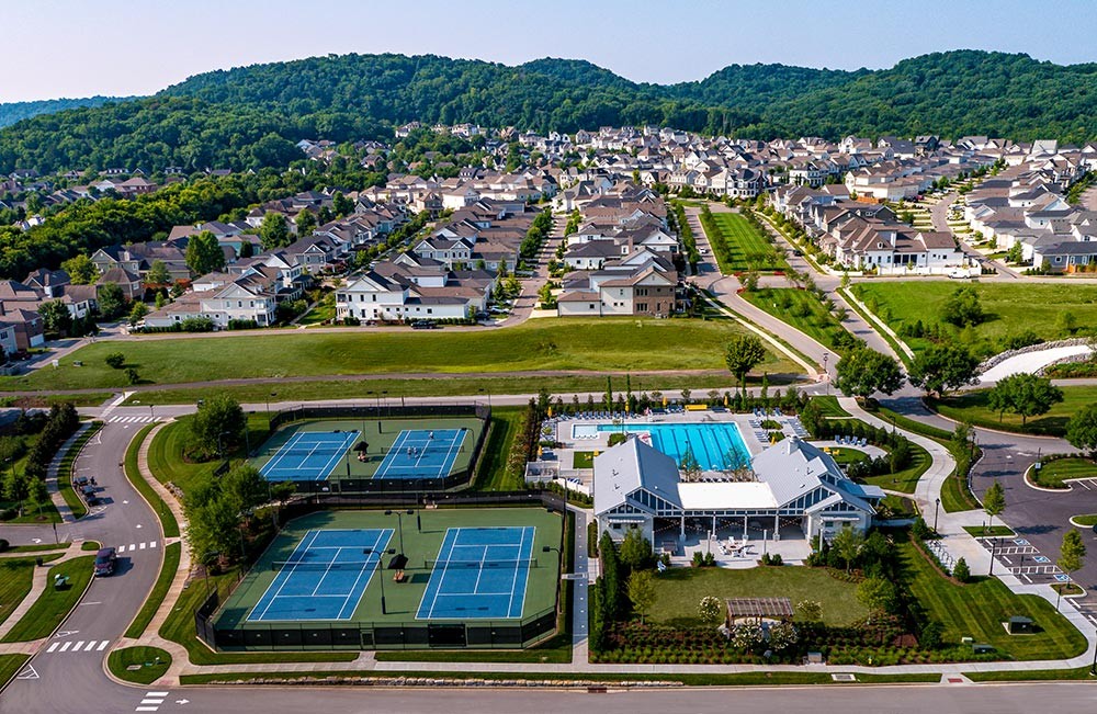 844 Horizon Drive Franklin, TN 37064 - Photo 44 of 48 a view of swimming pool with outdoor seating and yard