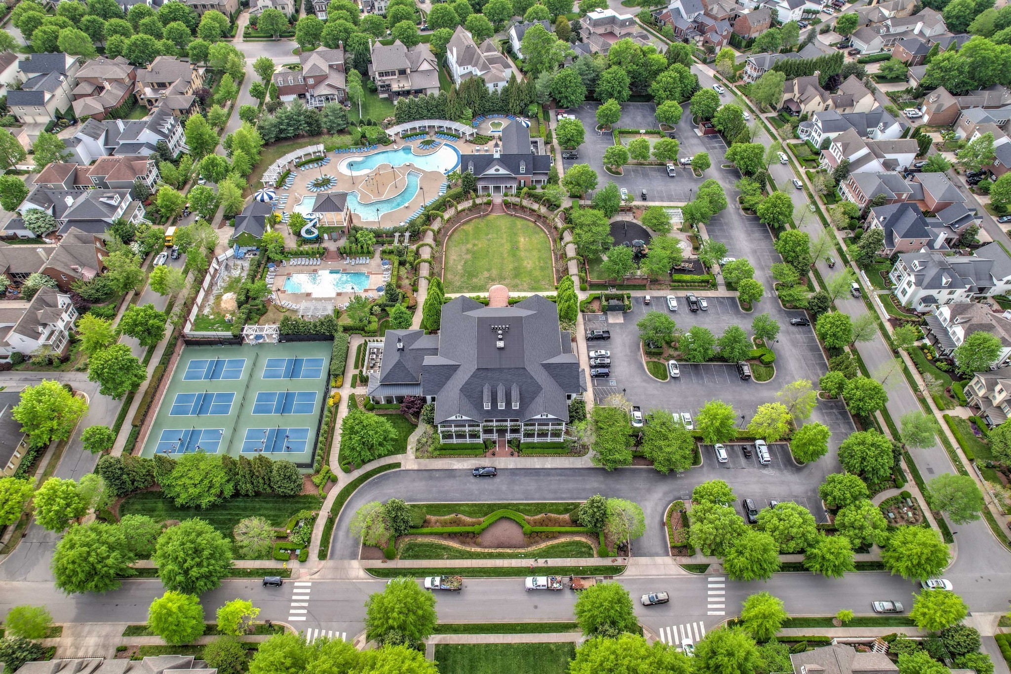 844 Horizon Drive Franklin, TN 37064 - Photo 45 of 48 an aerial view of a house with a yard and lake view