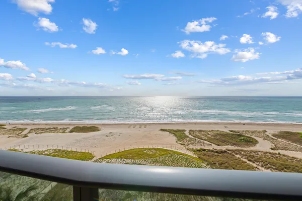 a view of an ocean and a beach