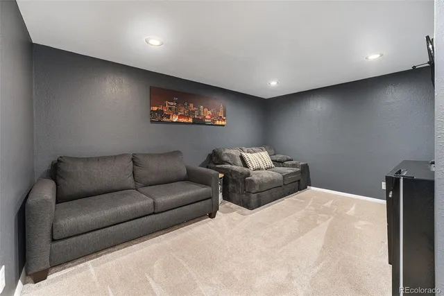 a living room with furniture