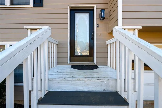 a view of front door of house