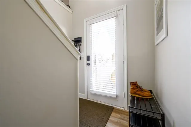 a room with window and furniture