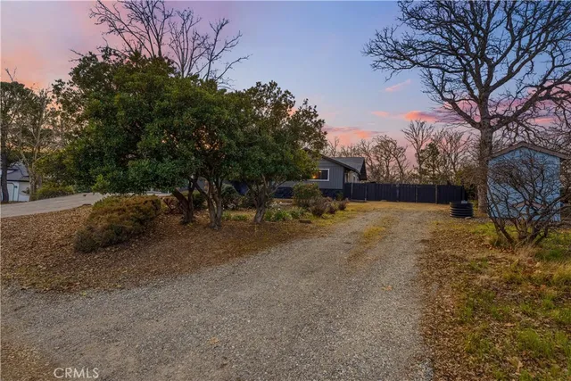 a view of a terrace with a bench