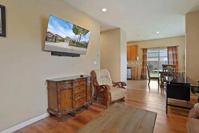 a living room with furniture
