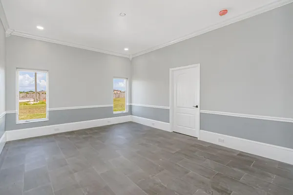 an empty room with a window
