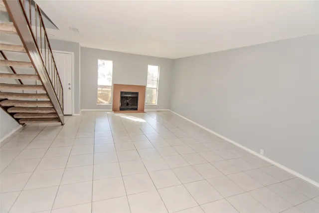 a view of a livingroom with a fireplace