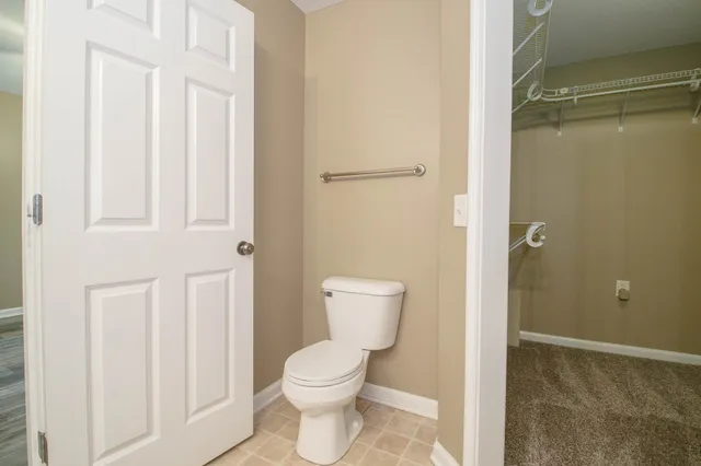 a bathroom with a toilet