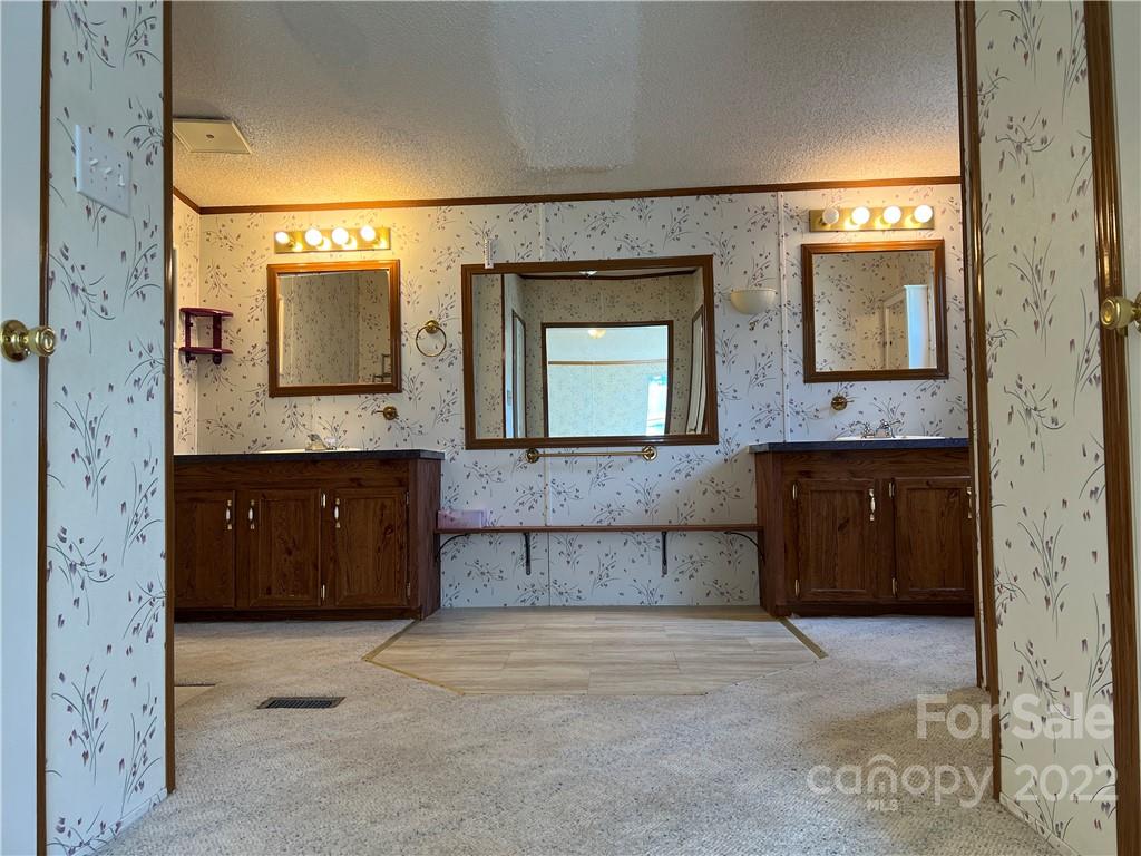 8581 Highway 268 Elkin, NC 28621 - Photo 20 of 45 a bathroom with a granite countertop sink and a mirror