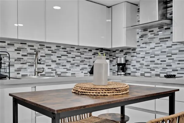 a view of a kitchen counter space