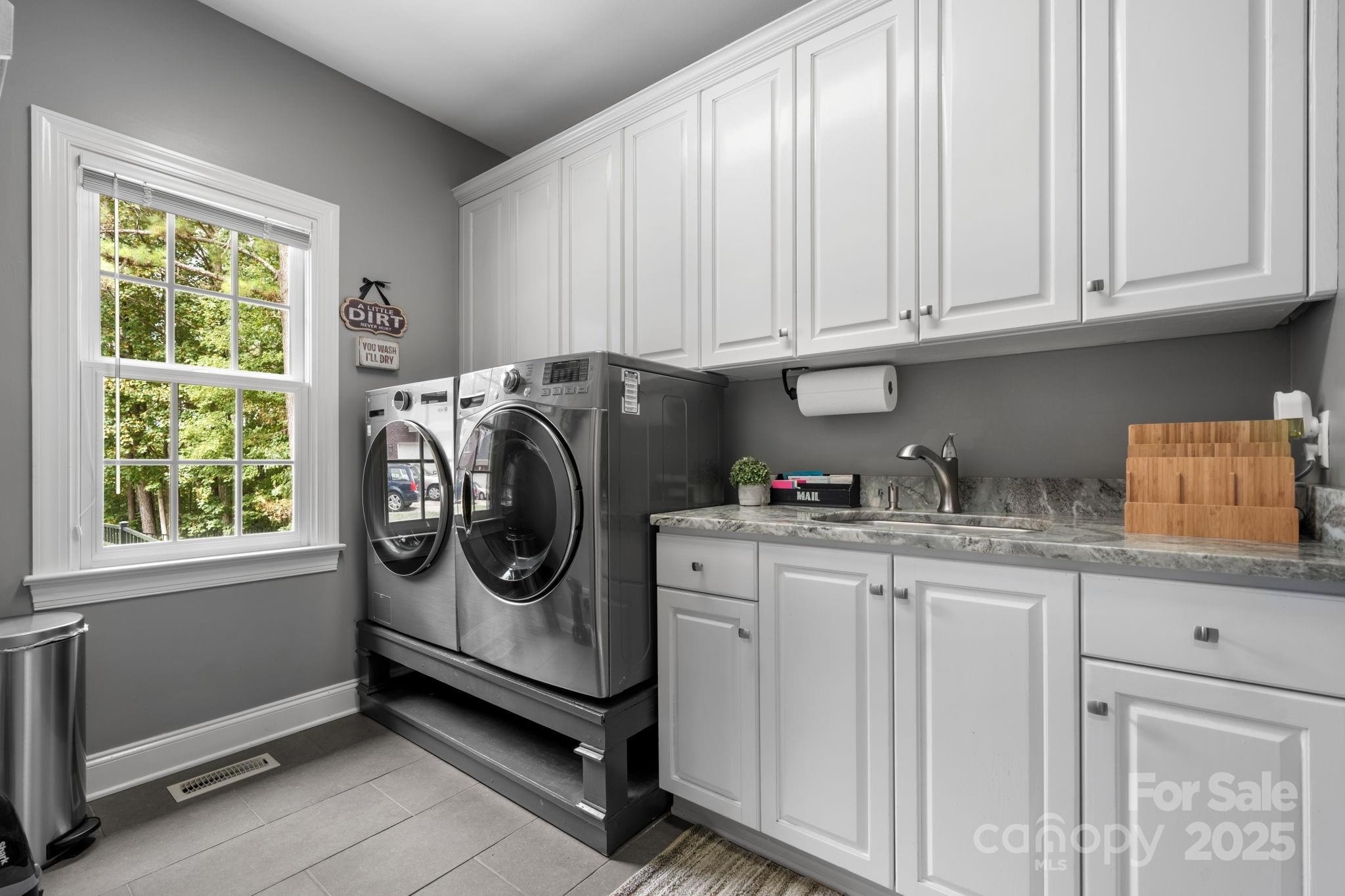 104 Blackhawk Ridge Court Granite Falls, NC 28630 - Photo 20 of 48 a utility room with stainless steel appliances granite countertop a sink and a window