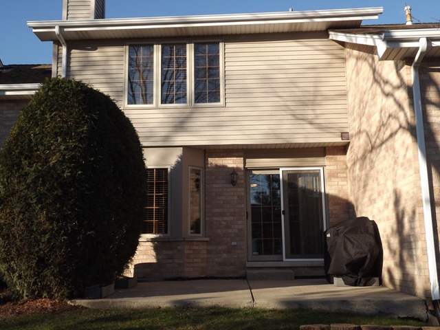 180 Grove Court, Unit 180 Lemont, IL 60439 - Photo 21 of 22 a view of a house with a large window and potted plants