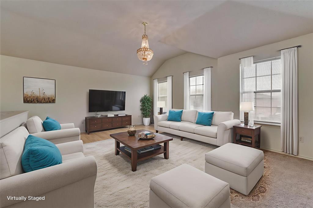 13401 Ponderosa Ranch Road Fort Worth, TX 76262 - Photo 11 of 22 a living room with furniture or couch and a flat screen tv