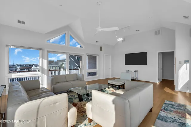 a view of a balcony with city view