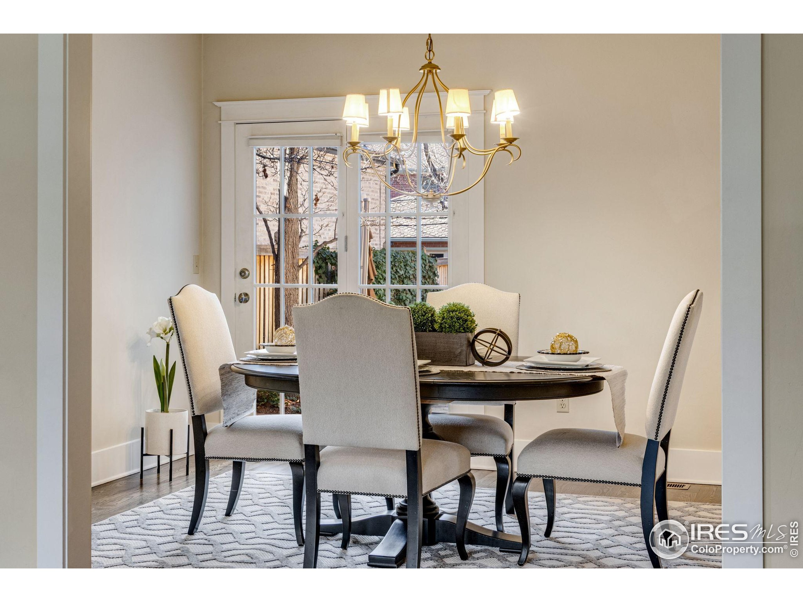 707 South Fillmore Street Denver, CO 80209 - Photo 21 of 49 a dining room with furniture and chandelier