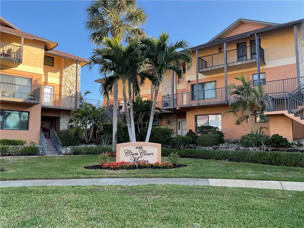 a palm tree sitting in front of a house