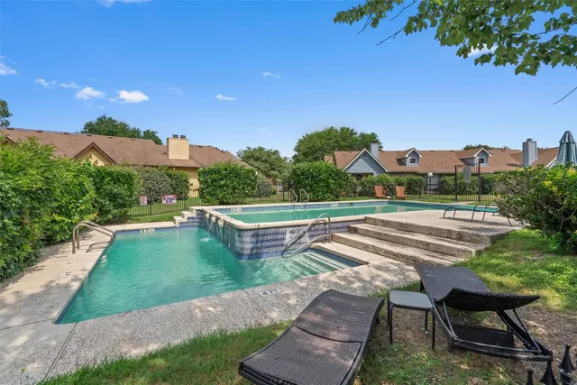 a view of a terrace with a garden