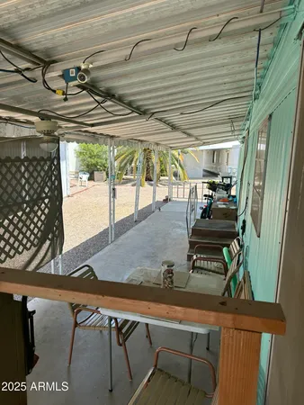 a dining room with furniture