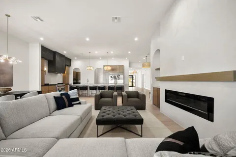 a living room with furniture and a couch