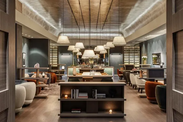 a room with lots of appliances and furniture