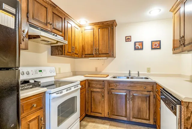 a view of a house with backyard and tree