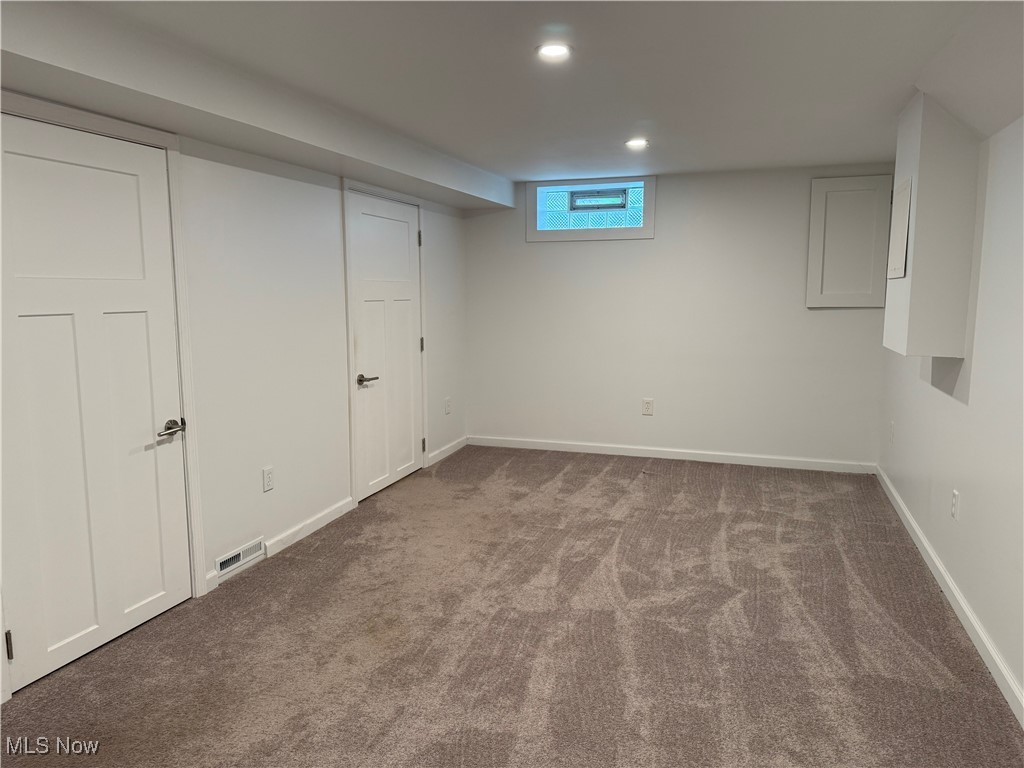 1139 Kessel Avenue Akron, OH 44310 - Photo 14 of 36 Below grade area with carpet floors, recessed lighting, and baseboards