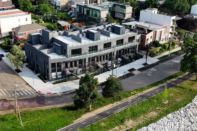 an aerial view of multiple house