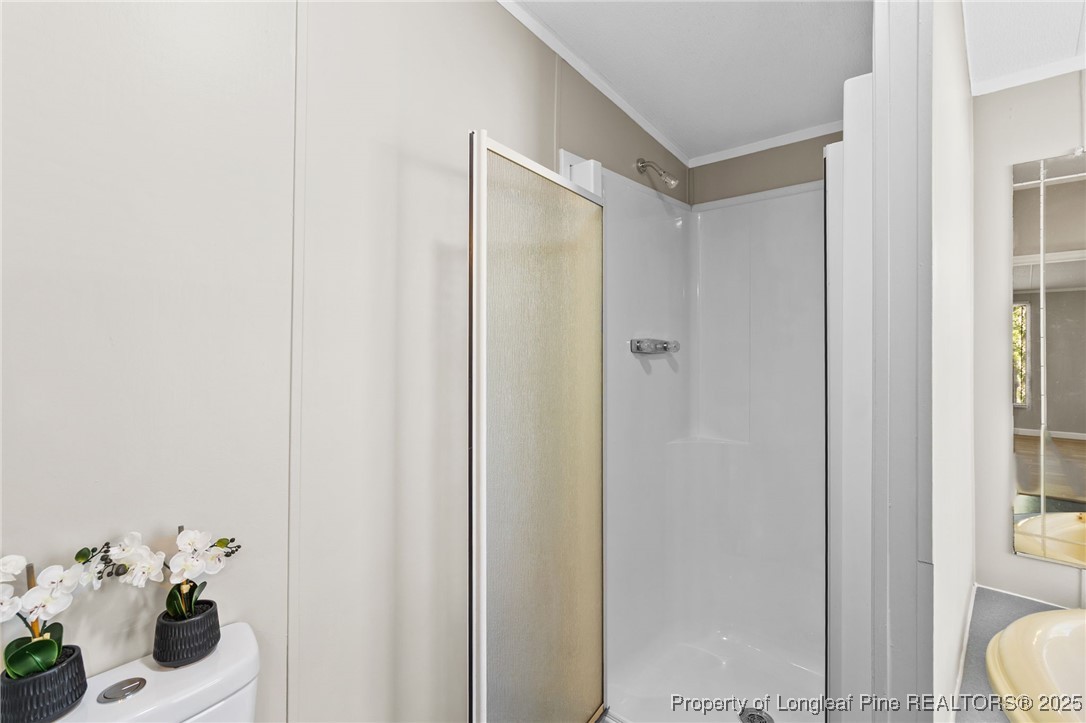 1334 East Green Springs Road Parkton, NC 28371 - Photo 17 of 32 a bathroom with a sink and a mirror