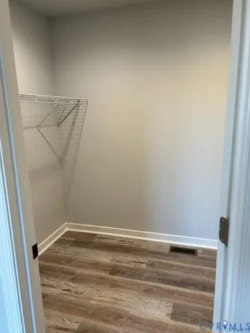 a view of a room with empty racks