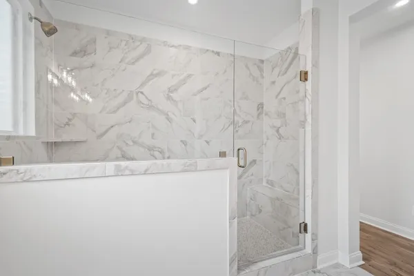 a bathroom with a shower