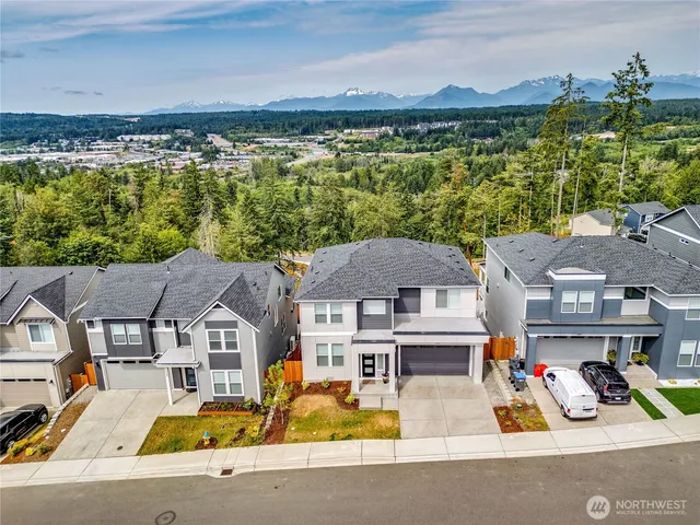 an aerial view of multiple houses