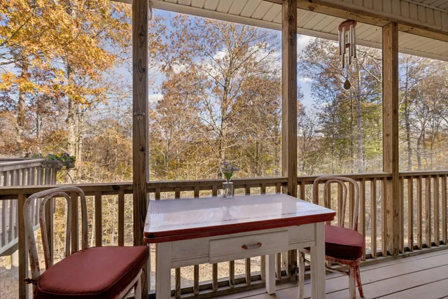 a view of a field with an outdoor space