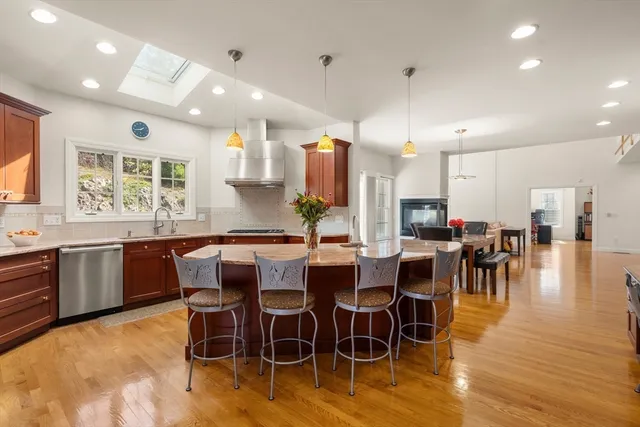 a kitchen with lots of counter space
