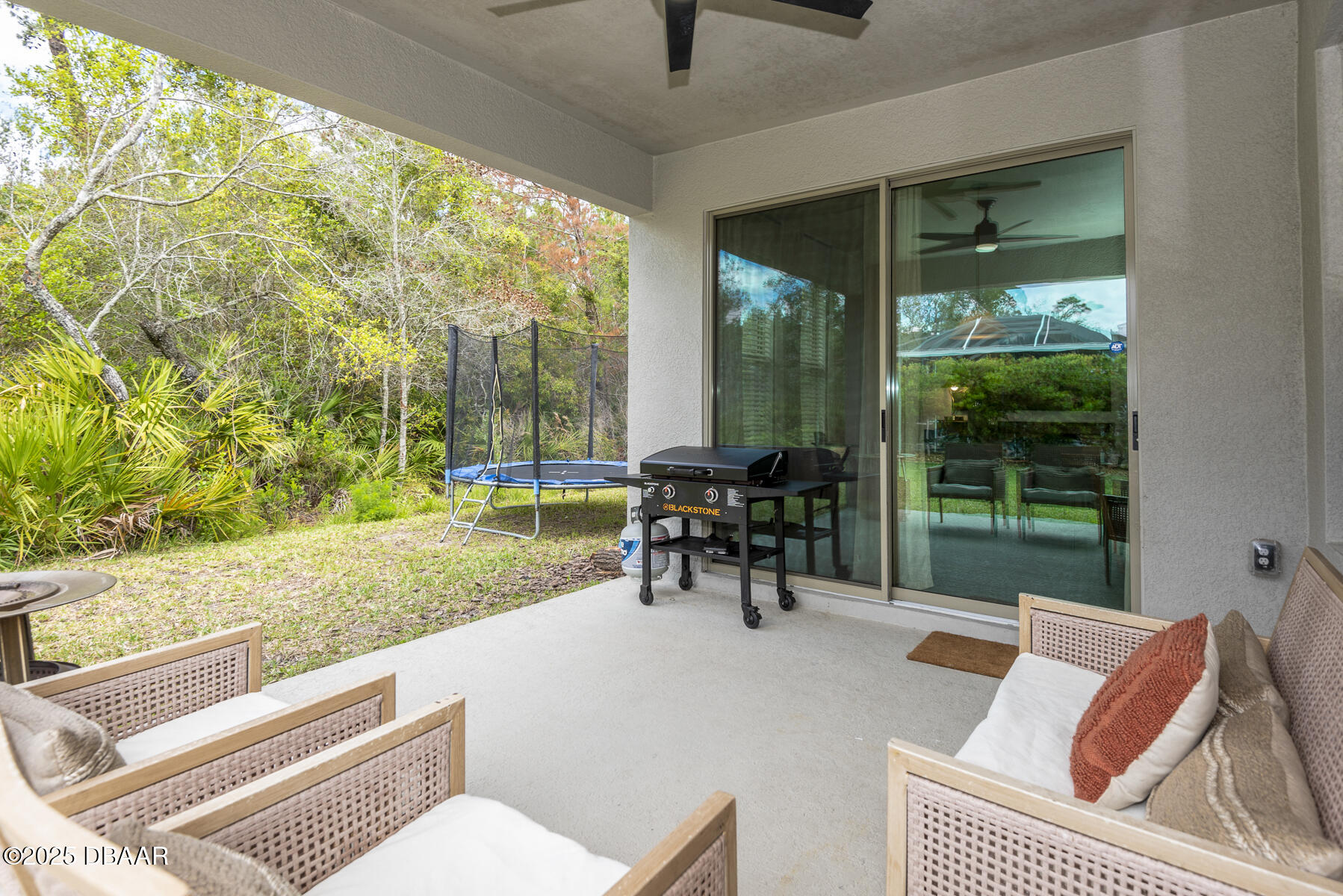 2853 Monaghan Drive Ormond Beach, FL 32174 - Photo 45 of 47 a living room with patio furniture and a garden