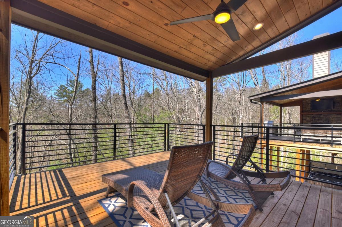 466 Watersong Bluff West Ellijay, GA 30540 - Photo 57 of 67 a view of balcony with wooden floor