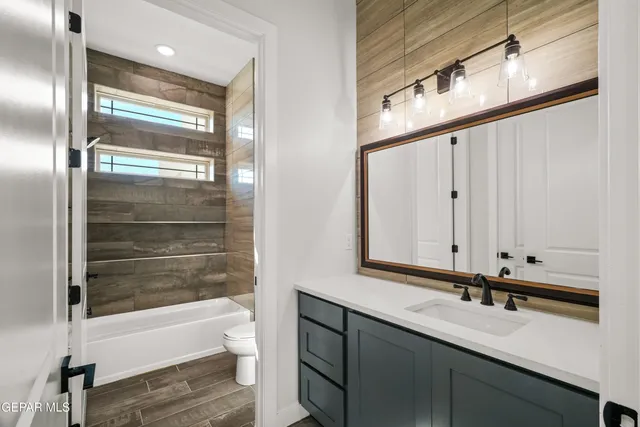 a bathroom with a toilet and a bathtub
