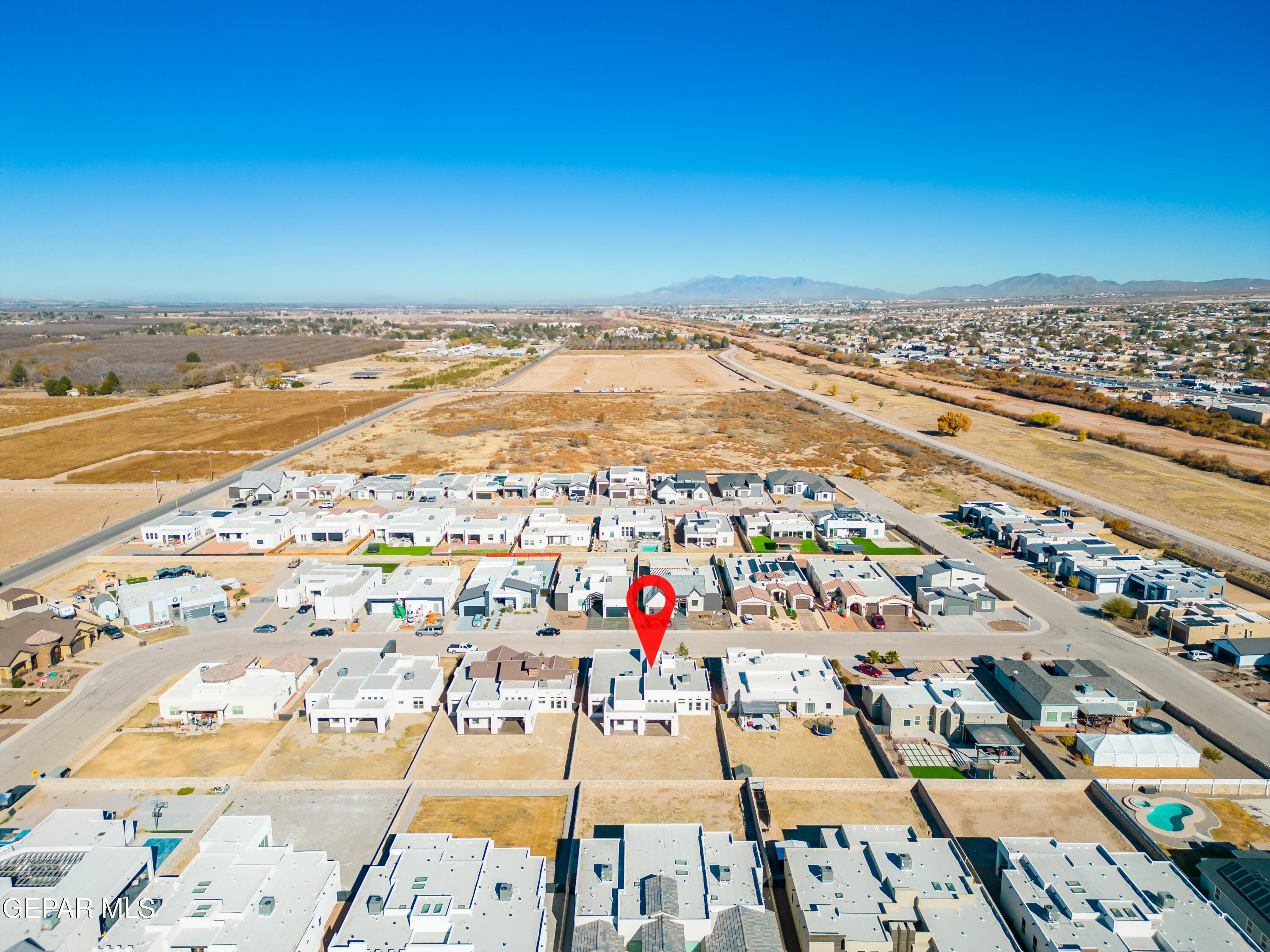 360 Rio De Jazmin Circle El Paso, TX 79932 - Photo 63 of 66 an aerial view of residential houses with outdoor space