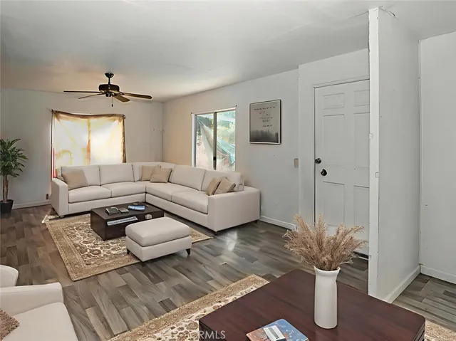 wooden floor and windows in a room